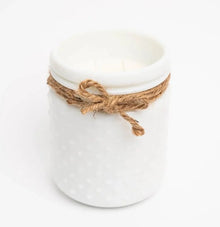  22oz White Hobnail Candle - Muskoka Pines - The Red Door Engraving Company Inc.