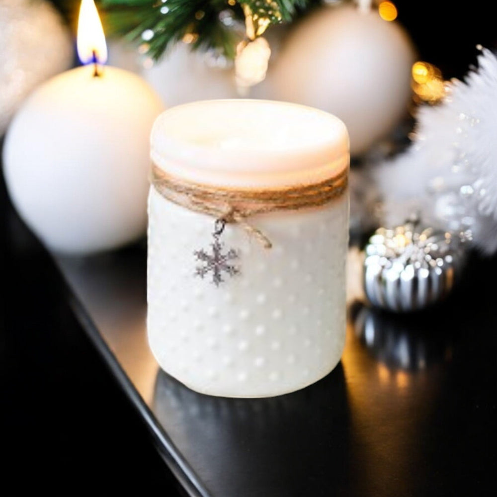 22oz White Hobnail Candle - Muskoka Pines - The Red Door Engraving Company Inc.