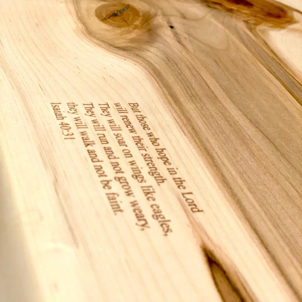 Wooden surface with engraved text
