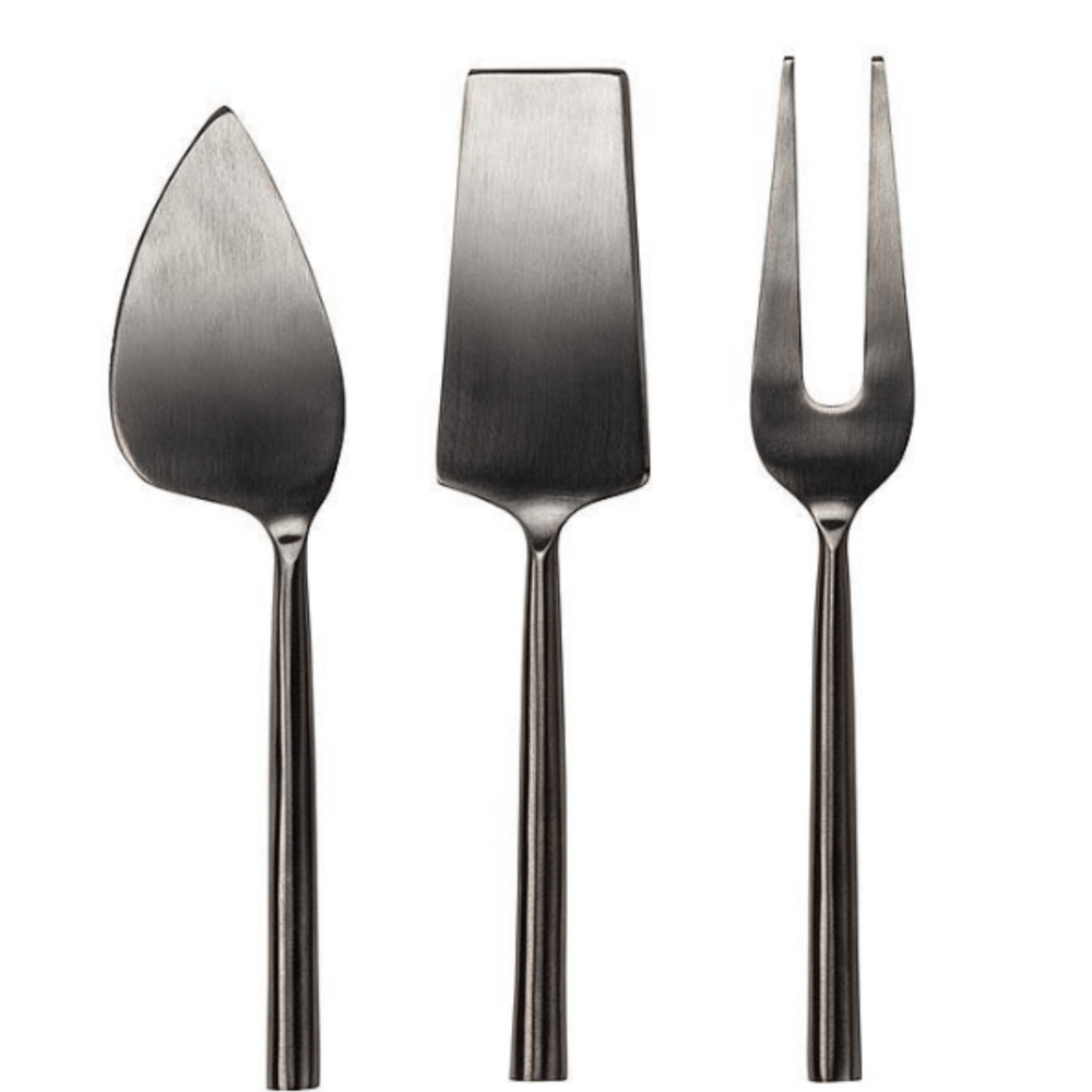 Cheese Knives | Set of 3 | Black Matte Metal