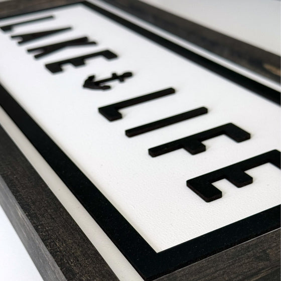 Lake Life Sign with Anchor | Modern Wall Art
