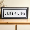 Lake Life Sign with Anchor | Modern Wall Art
