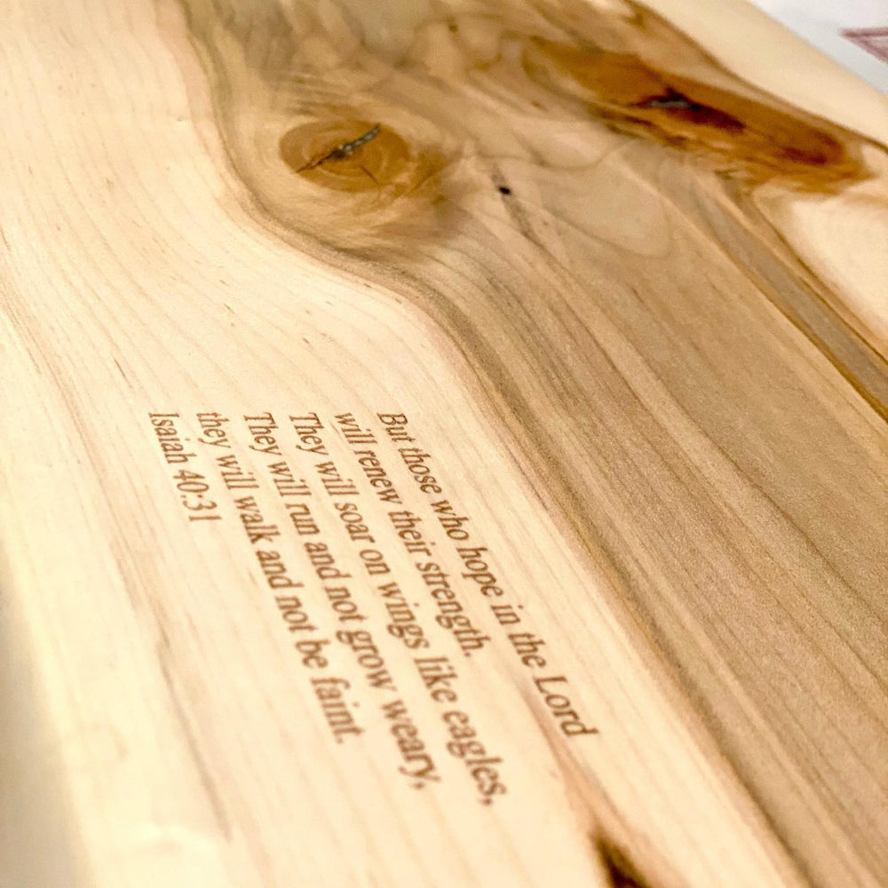 Wooden surface with engraved text