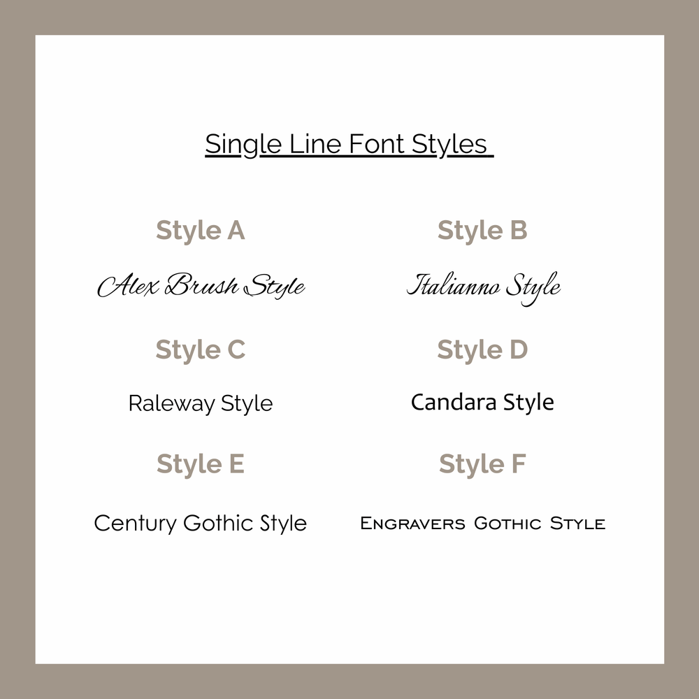 
                  
                    List of single line font styles on a white background with a gray border
                  
                