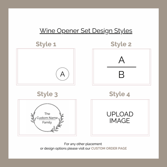 Personalized Leatherette Wine Opener Set | Corkscrew & Stopper