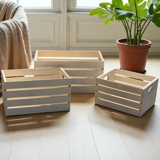 Rustic Wooden Crates – Baltic Birch with Custom 3D Wording