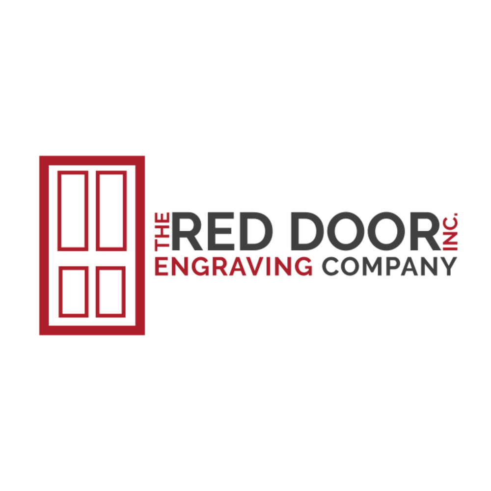 Logo of The Red Door Engraving Company on a white background
