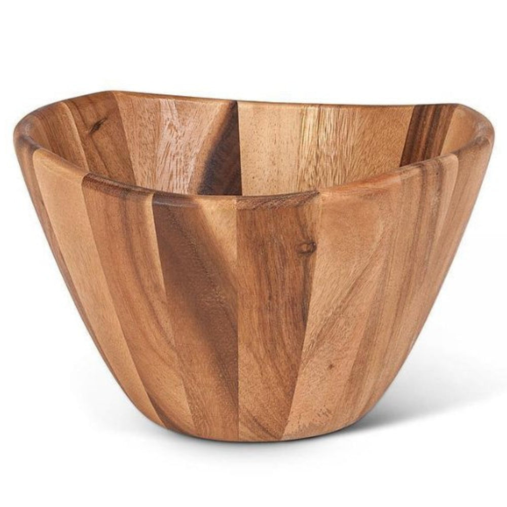 10 inch Acacia salad or serving bowl for rustic entertaining
