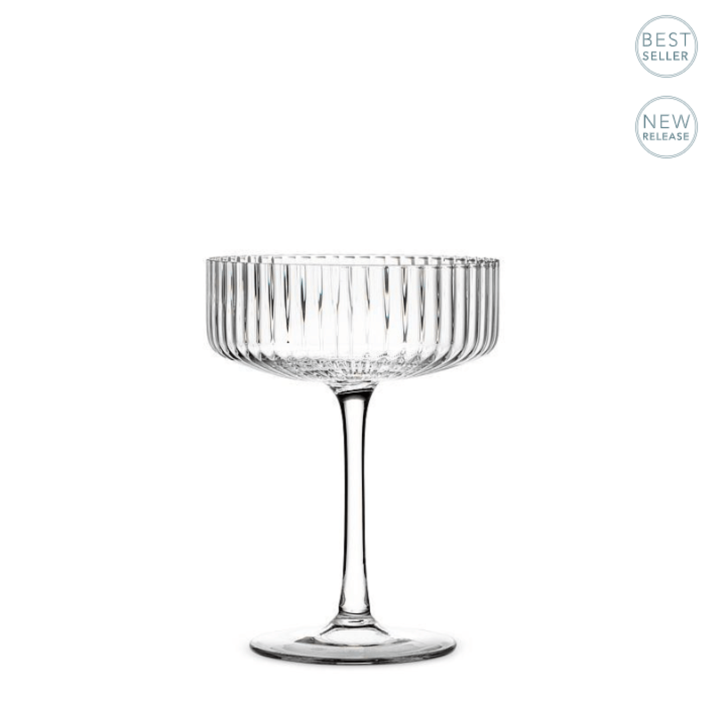 Ribbed optic cocktail glass