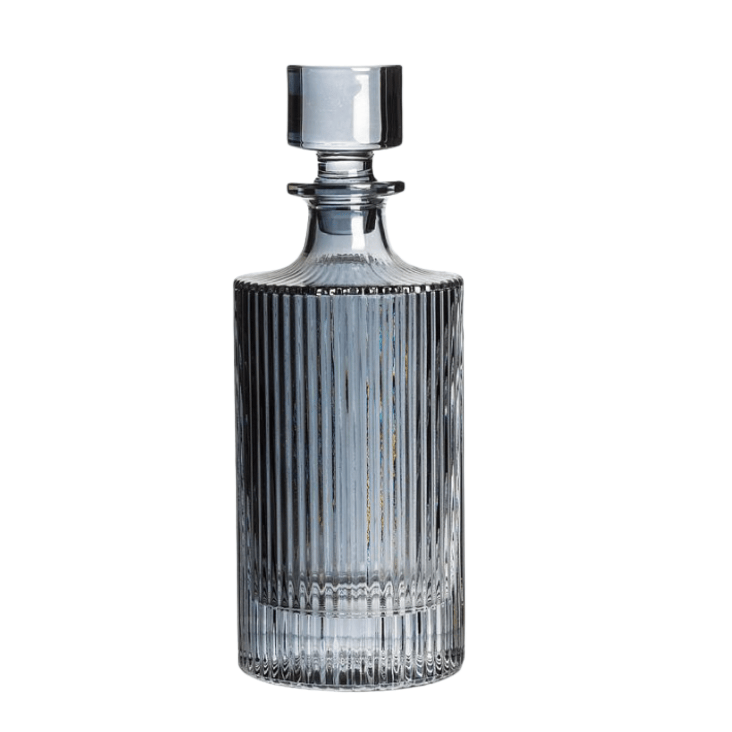 Ebony  optic decanter with slim ribbed design