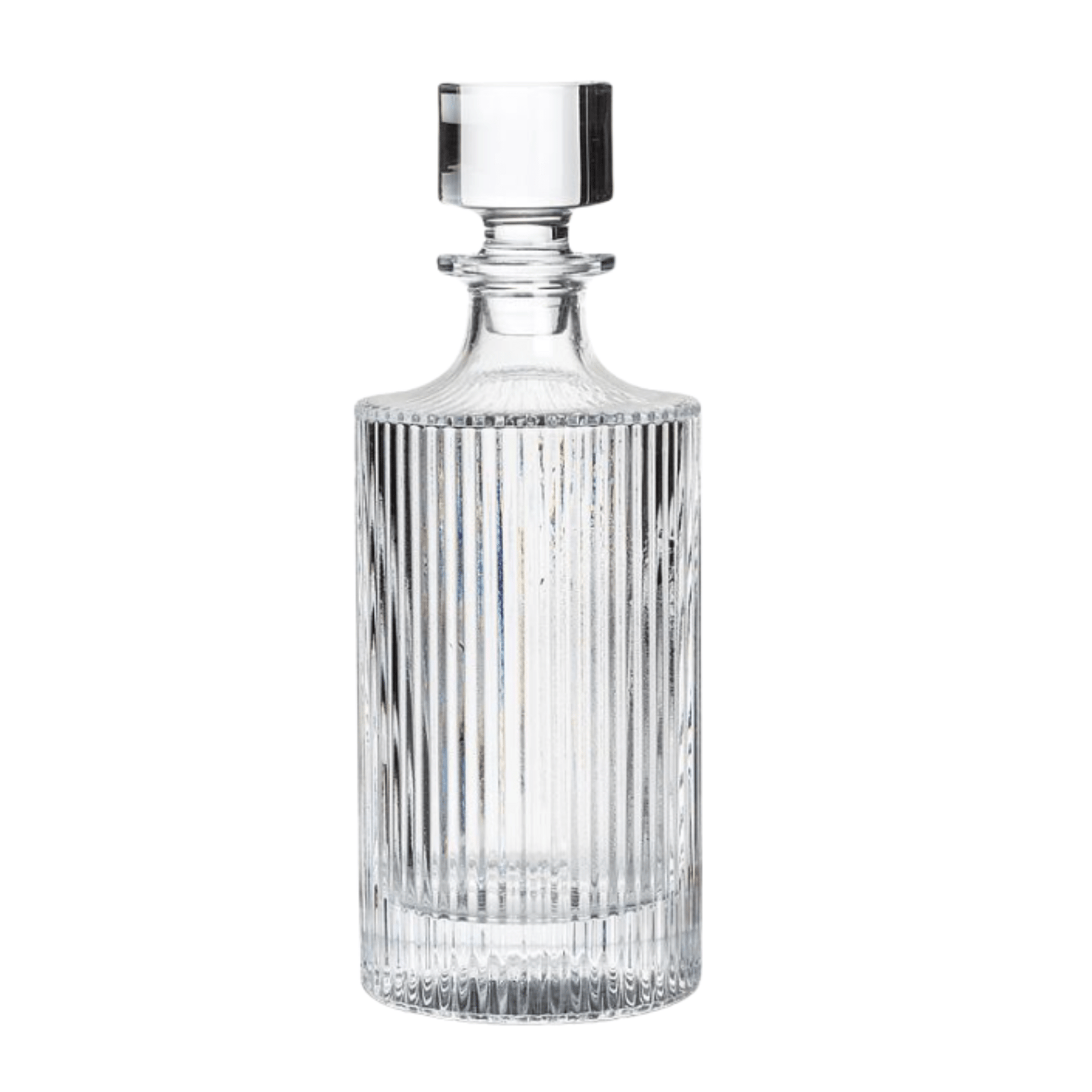 Clear optic decanter with slim ribbed design