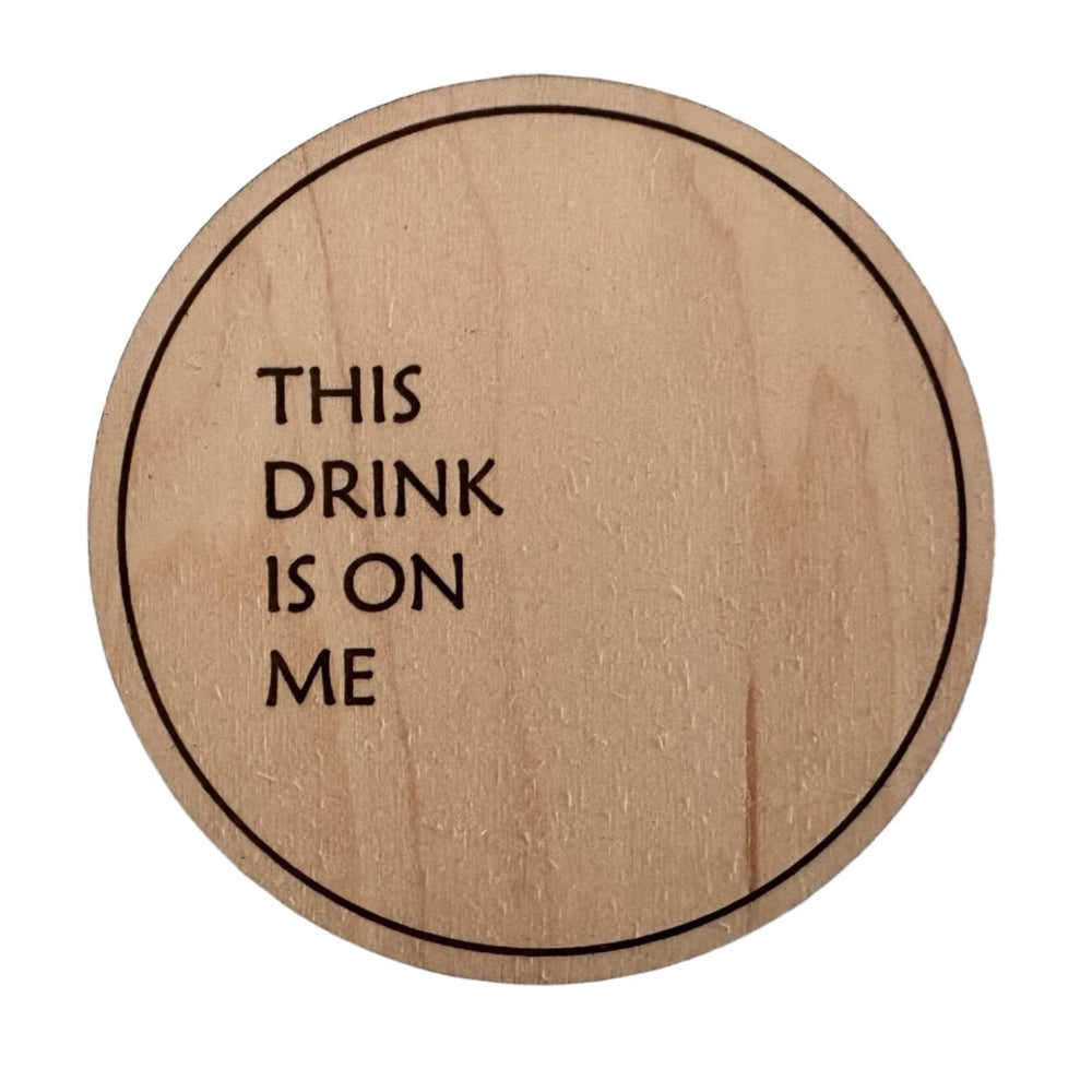 
                  
                    Drunk Expressions #4 | Set of 4 Coasters | Maple - The Red Door Engraving Company Inc.
                  
                
