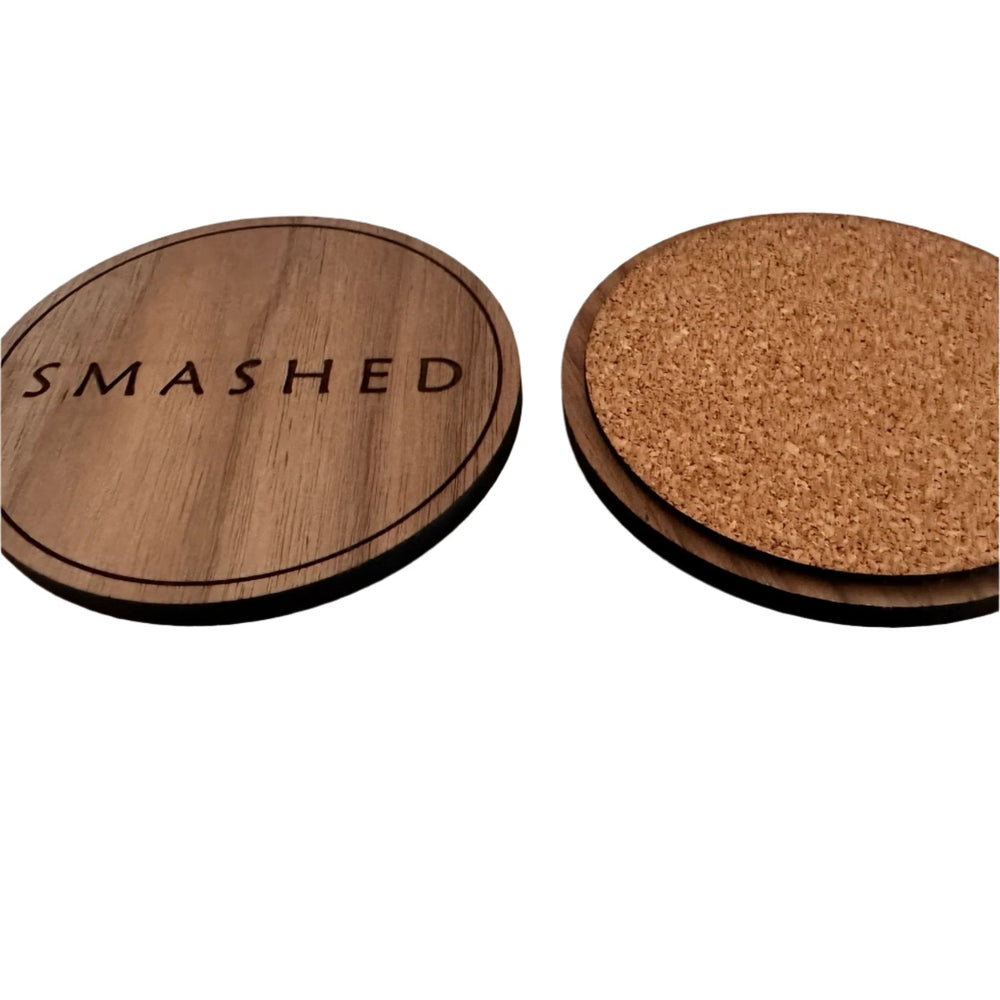 
                  
                    Drunk Expressions | Set of 4 Coasters | Walnut - The Red Door Engraving Company Inc.
                  
                