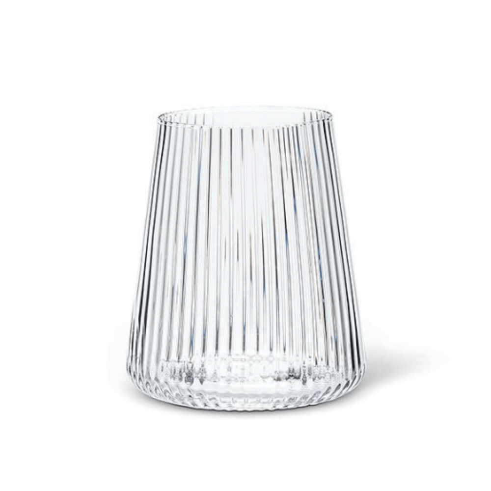 Vented optic glass tumbler with ribbed pattern