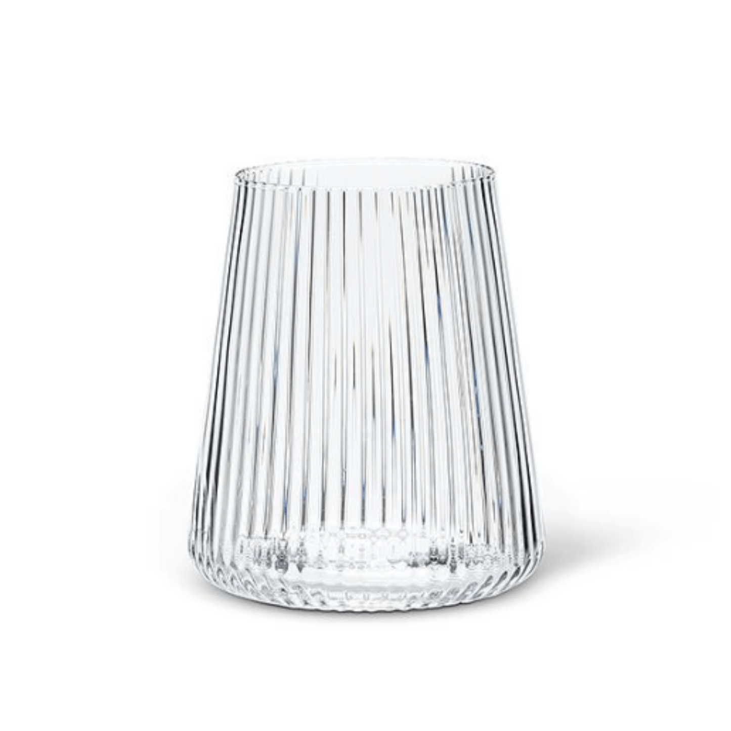 Vented optic glass tumbler with ribbed pattern