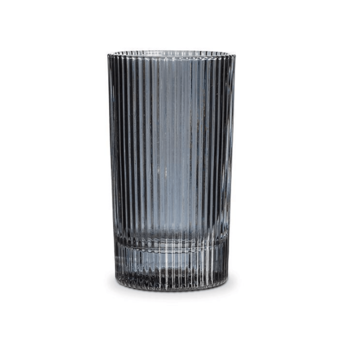 Ebony highball glass with ribbed design