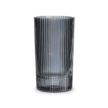  Ebony highball glass with ribbed design