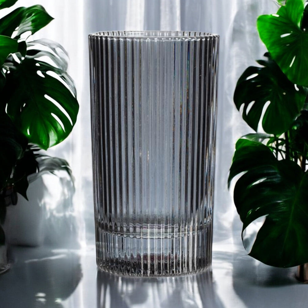 
                  
                    Highball Glass | Black | Ribbed Design - The Red Door Engraving Company Inc.
                  
                