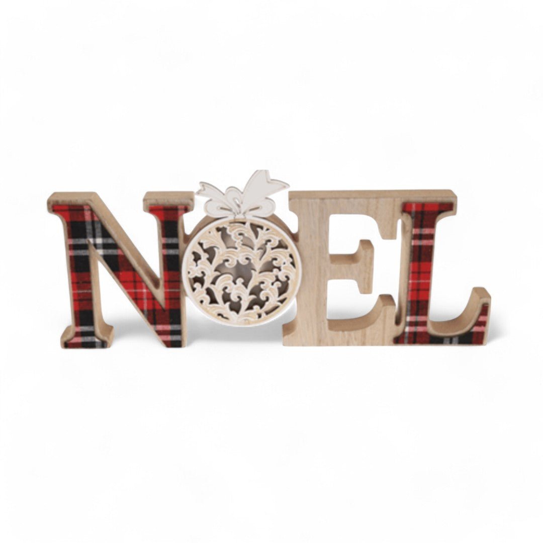 LED Wood & Plaid NOEL Christmas Decor - The Red Door Engraving Company Inc.