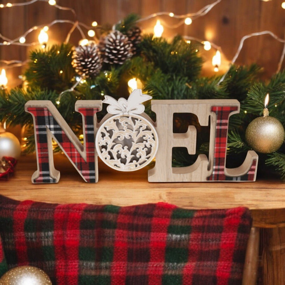 
                  
                    LED Wood & Plaid NOEL Christmas Decor - The Red Door Engraving Company Inc.
                  
                