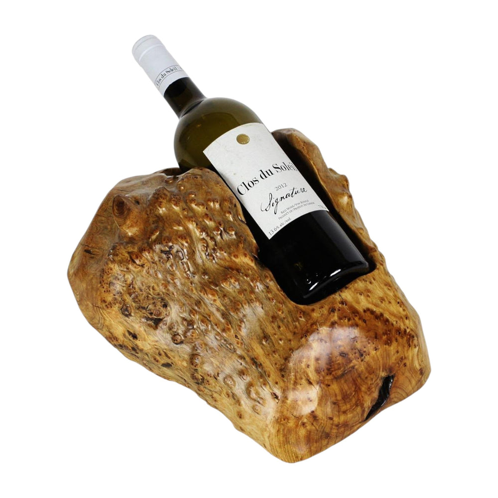 
                  
                    Single Live Edge Root Wood Wine Holder - The Red Door Engraving Company Inc.
                  
                