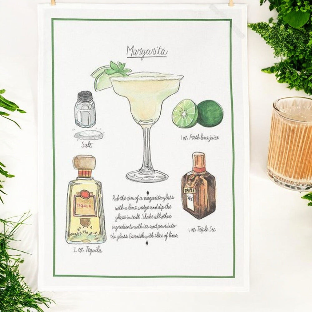 
                  
                    TEA TOWEL | MARGARITA COCKTAIL | COTTON | 20 X 28" - The Red Door Engraving Company Inc.
                  
                