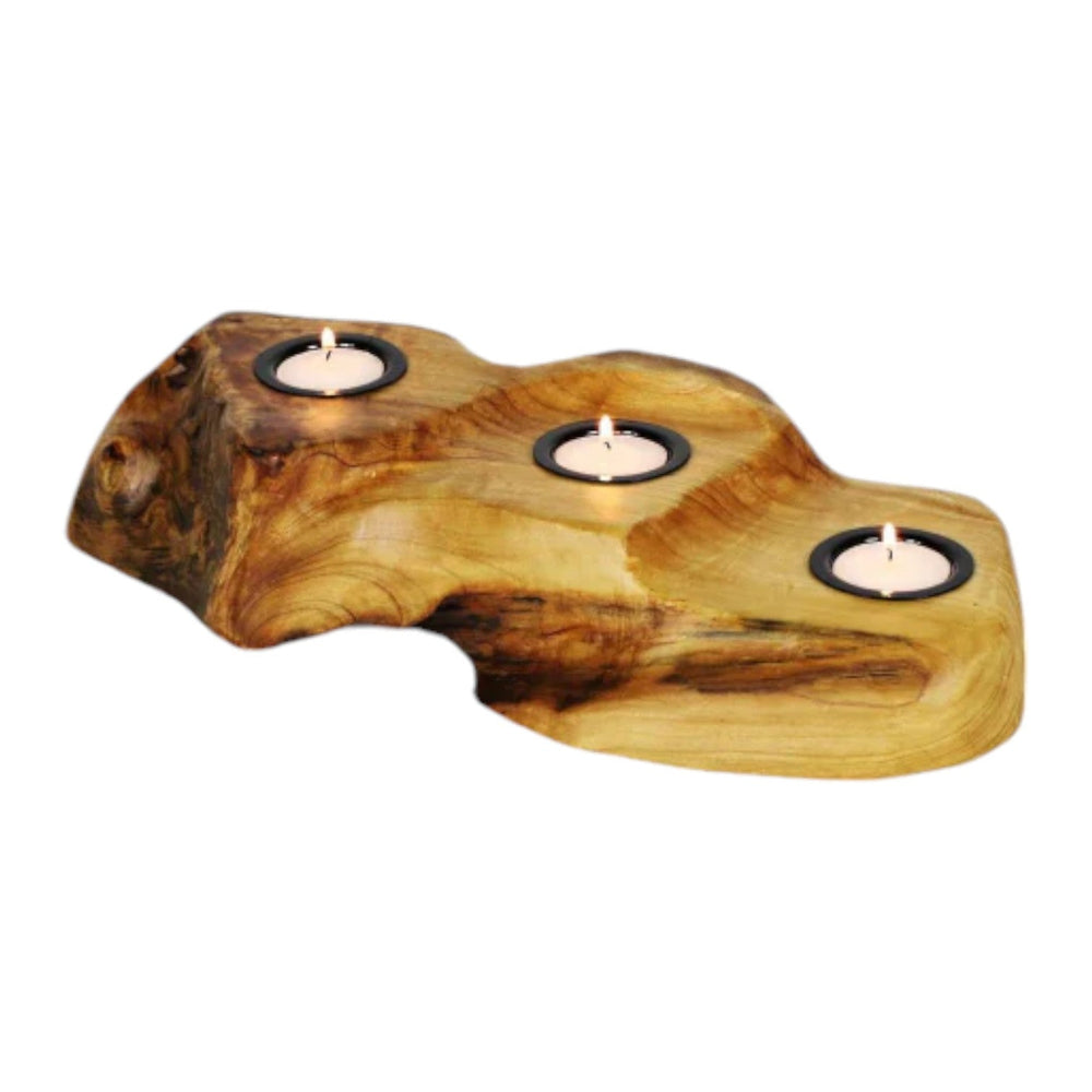 
                  
                    Triple Live Edge Root Wood Candle Holder - The Red Door Engraving Company Inc.
                  
                