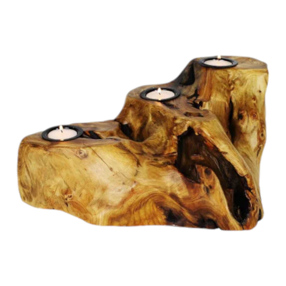 
                  
                    Triple Live Edge Root Wood Candle Holder - The Red Door Engraving Company Inc.
                  
                
