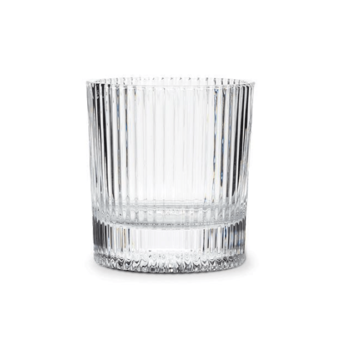 Cleaer optic glass tumbler with slim ribbed pattern