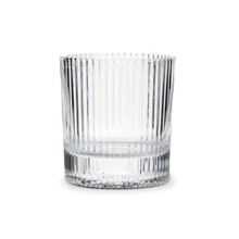  Cleaer optic glass tumbler with slim ribbed pattern