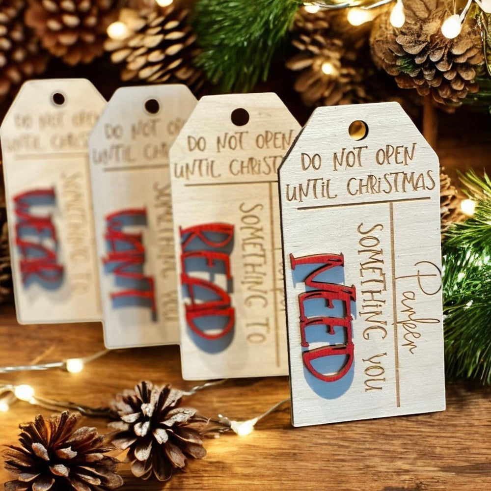 Want Need Wear Read Personalized Gift Tags Want - The Red Door Engraving Company Inc.