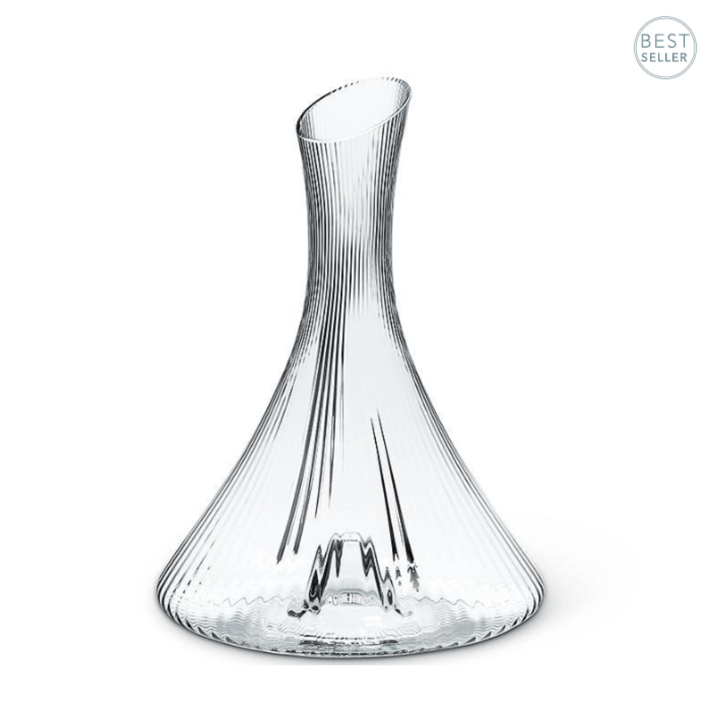 Wine carafe with optic ribbed texture