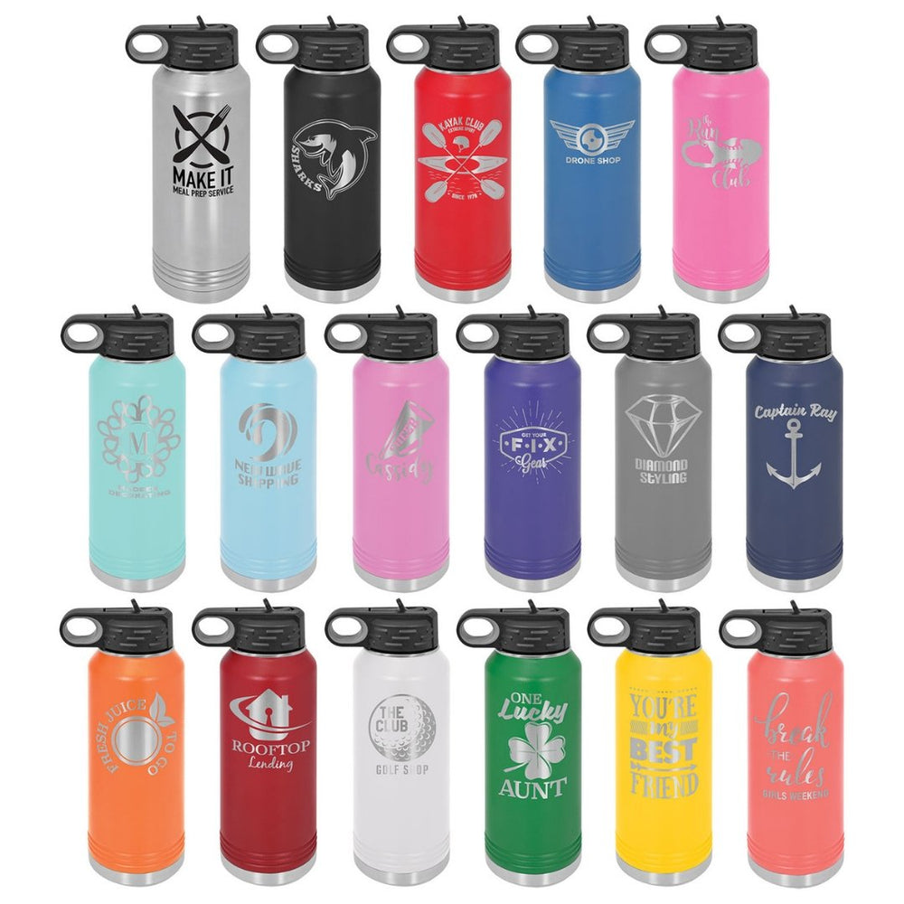 
                  
                    17 Colour Options - Personalized Laser Engraved 32oz Polar Camel Water Bottle - The Red Door Engraving Company Inc.
                  
                