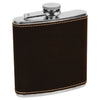 Personalized Laser Engraved 6oz Leatherette Flask Black/Gold 