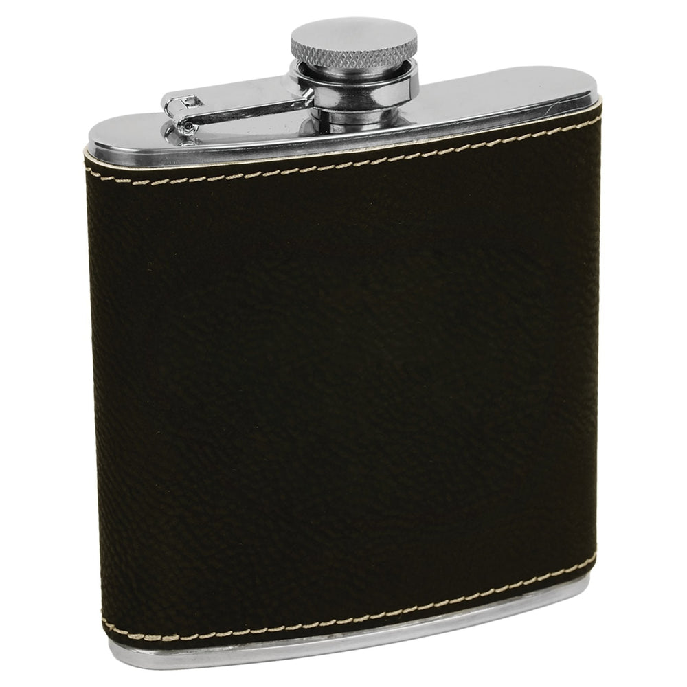 
                  
                    Personalized Laser Engraved 6oz Leatherette Flask Black 
                  
                