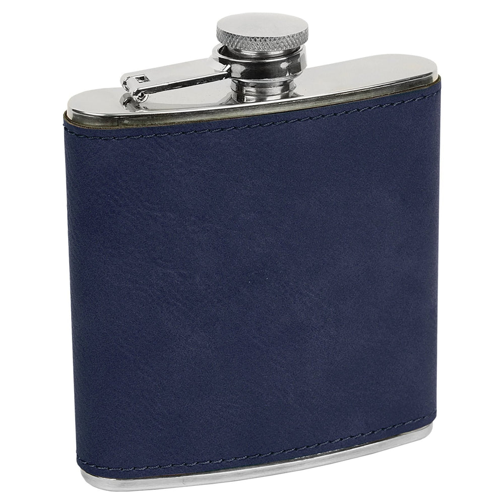 
                  
                    Personalized Laser Engraved 6oz Leatherette Flask Navy 
                  
                