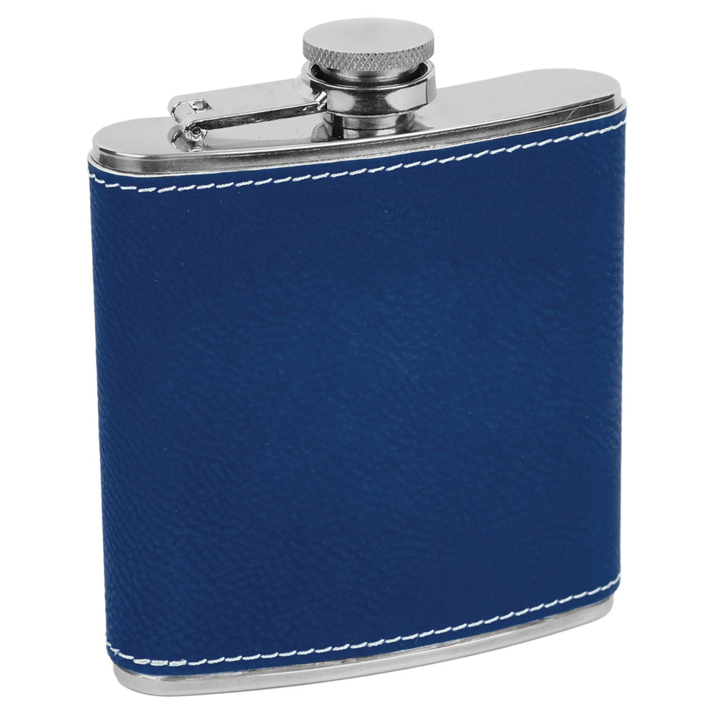 
                  
                    Personalized Laser Engraved 6oz Leatherette Flask Royal Blue 
                  
                