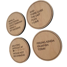  Drunk Expressions #3 | Set of 4 Coasters | Maple