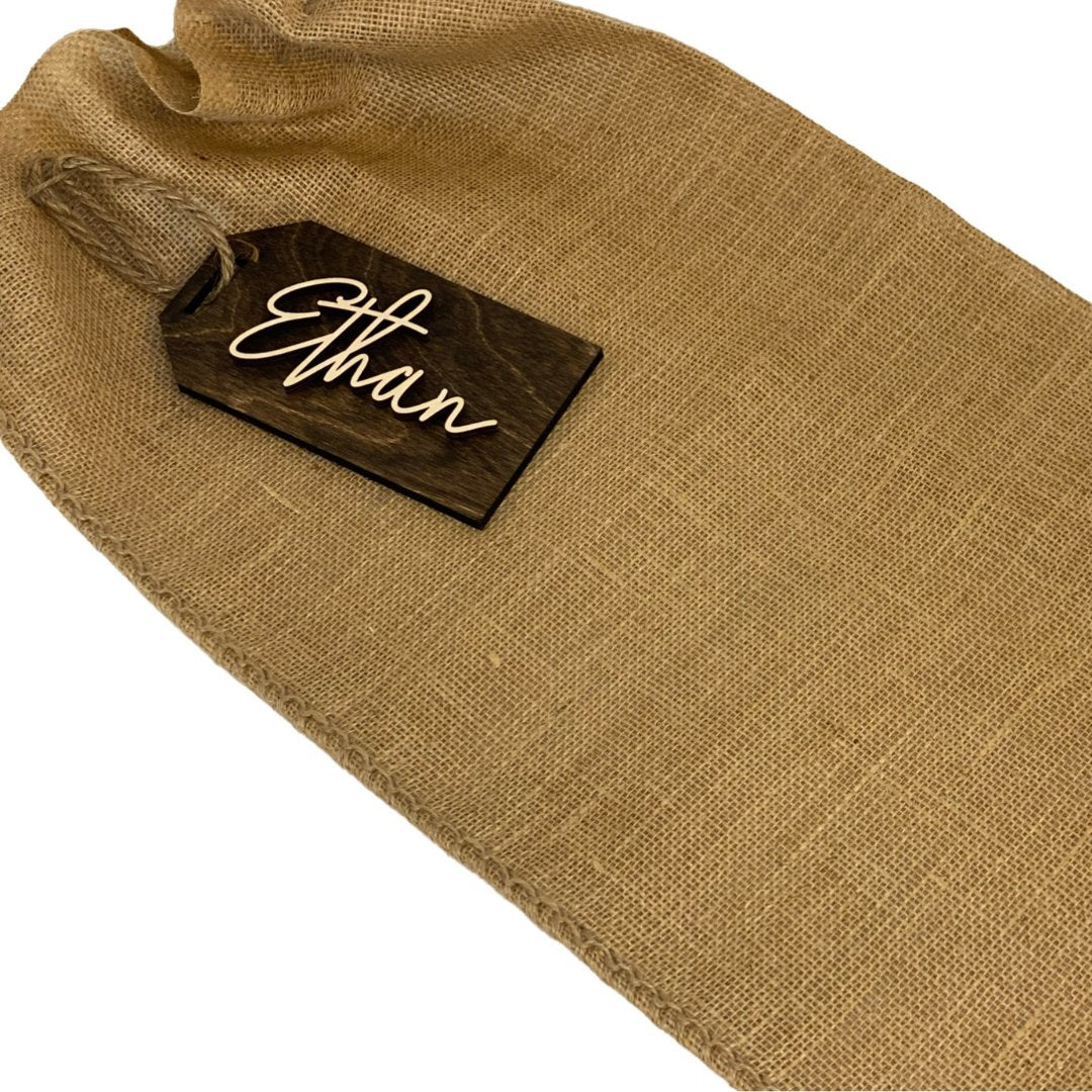 Burlap Sac & Gift Tag Bundle - The Red Door Engraving Company Inc.