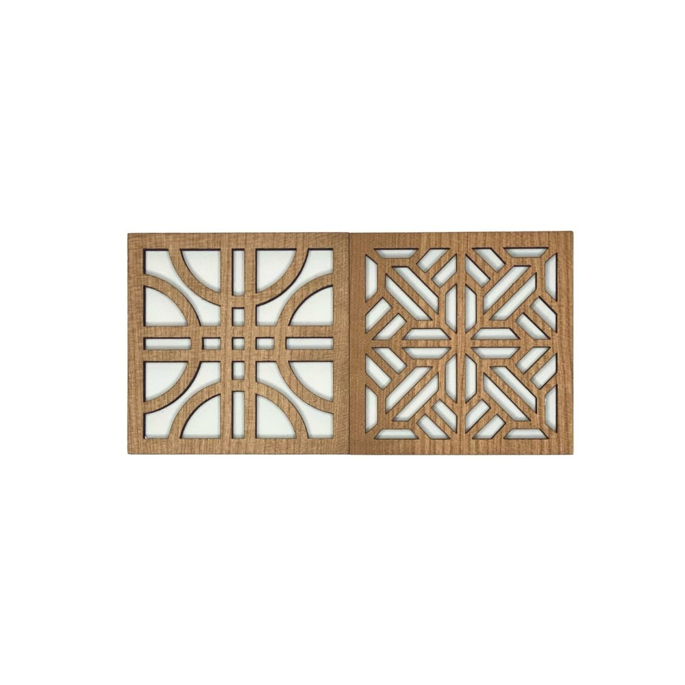 
                  
                    Cherry Square Geo Wood Coasters - Set of 2 -Set B - The Red Door Engraving Company Inc.
                  
                