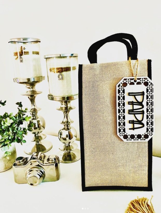 
                  
                    Baltic Birch and Black Name Gift Tag - Rattan - The Red Door Engraving Company Inc.
                  
                