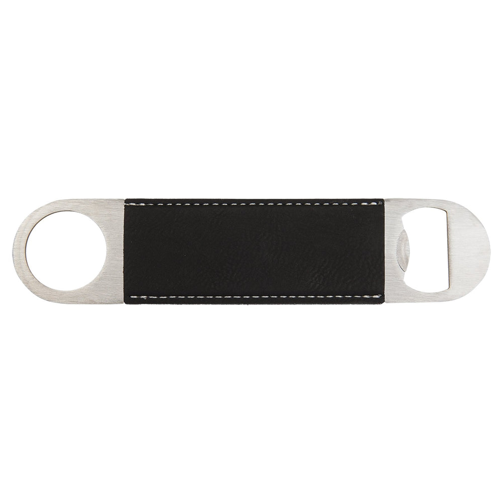 
                  
                    Leatherette Bottle Opener Black w/ Silver - The Red Door Engraving Company Inc.
                  
                