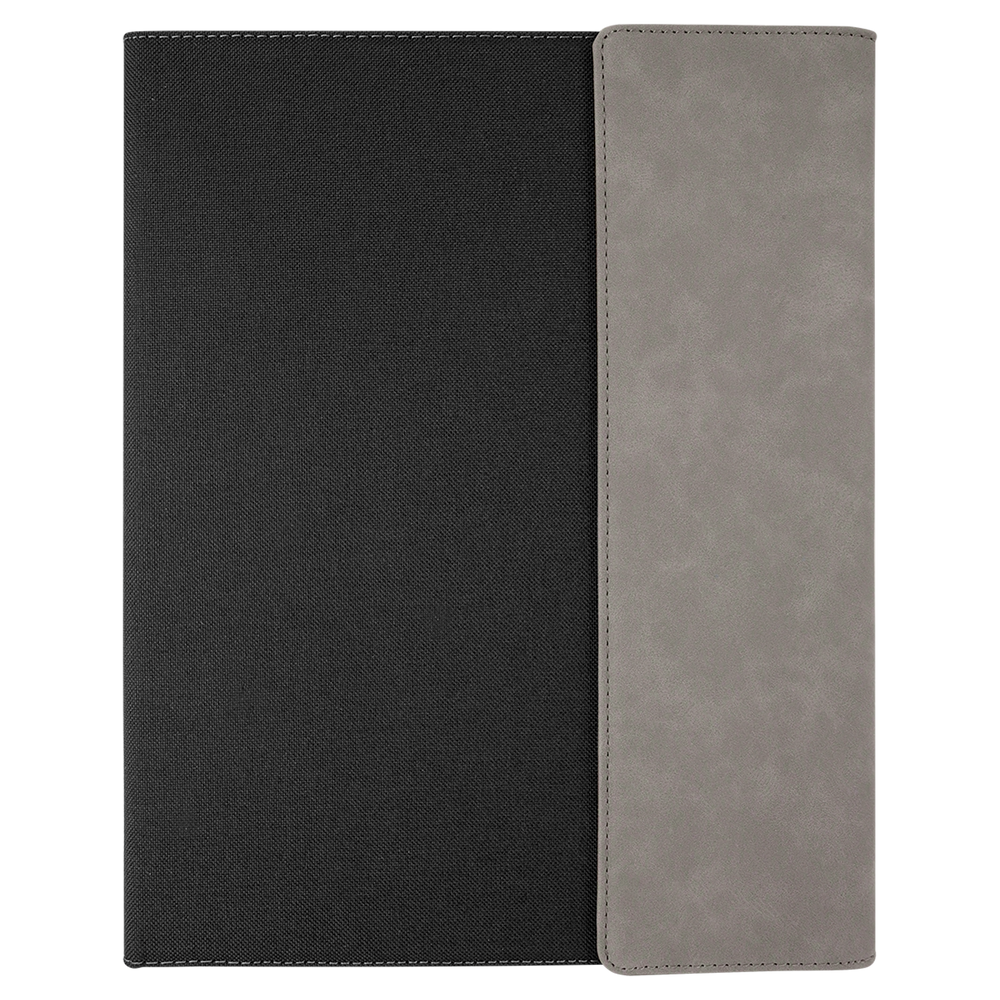 
                  
                    Leatherette & Canvas Notepad Portfolio Grey - The Red Door Engraving Company Inc.
                  
                