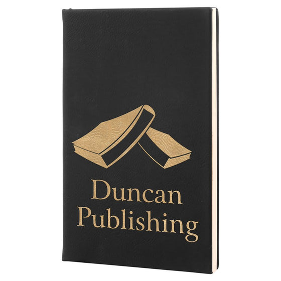 Leatherette Journal Black with Gold - The Red Door Engraving Company Inc.