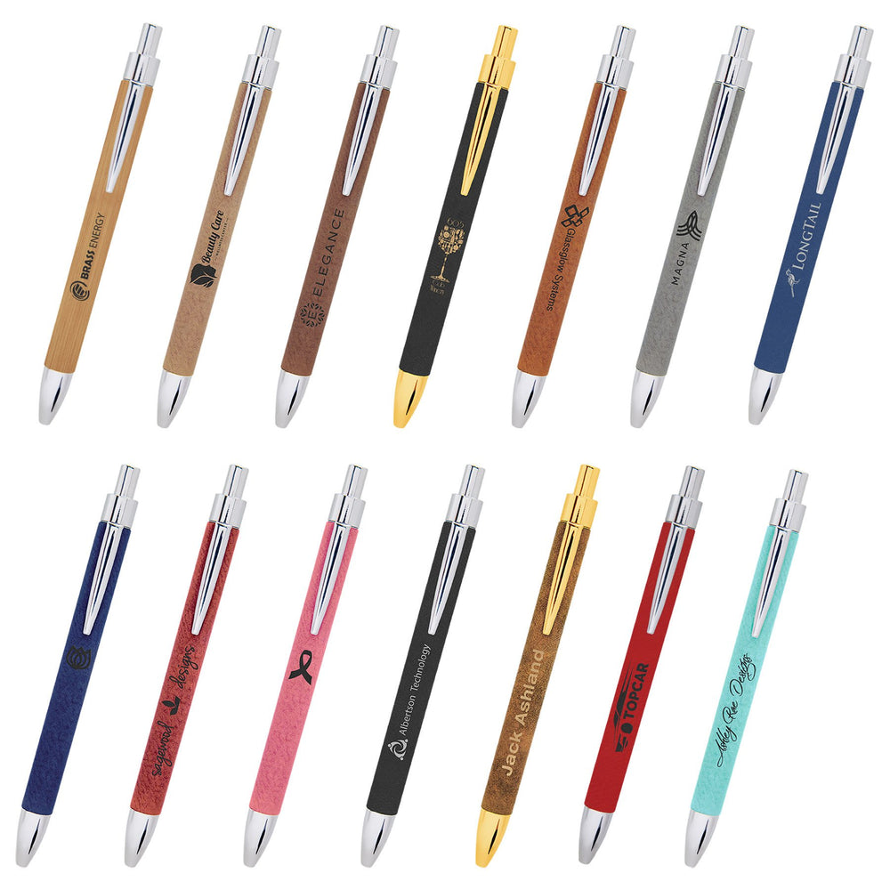 Leatherette Pen - all colour options for engraving - The Red Door Engraving Company Inc.
