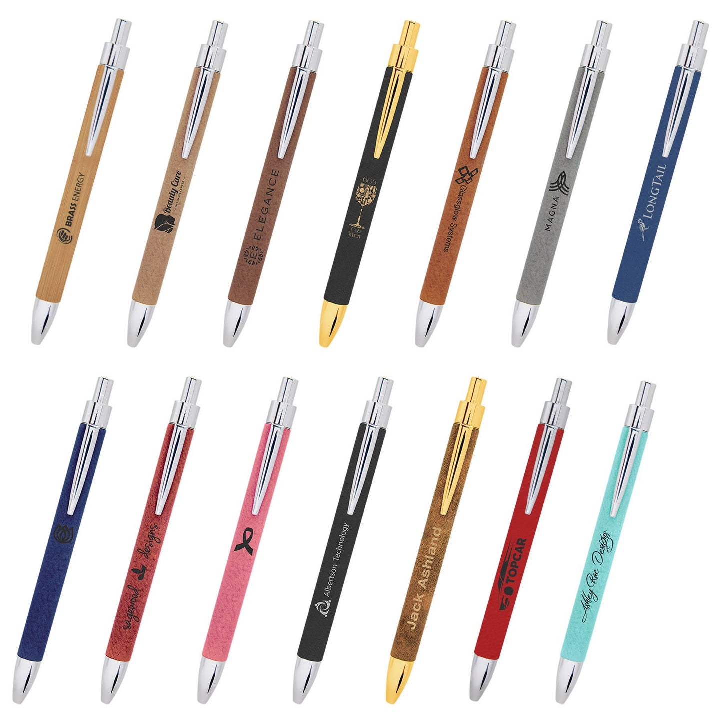 Leatherette Pen - all colour options for engraving - The Red Door Engraving Company Inc.
