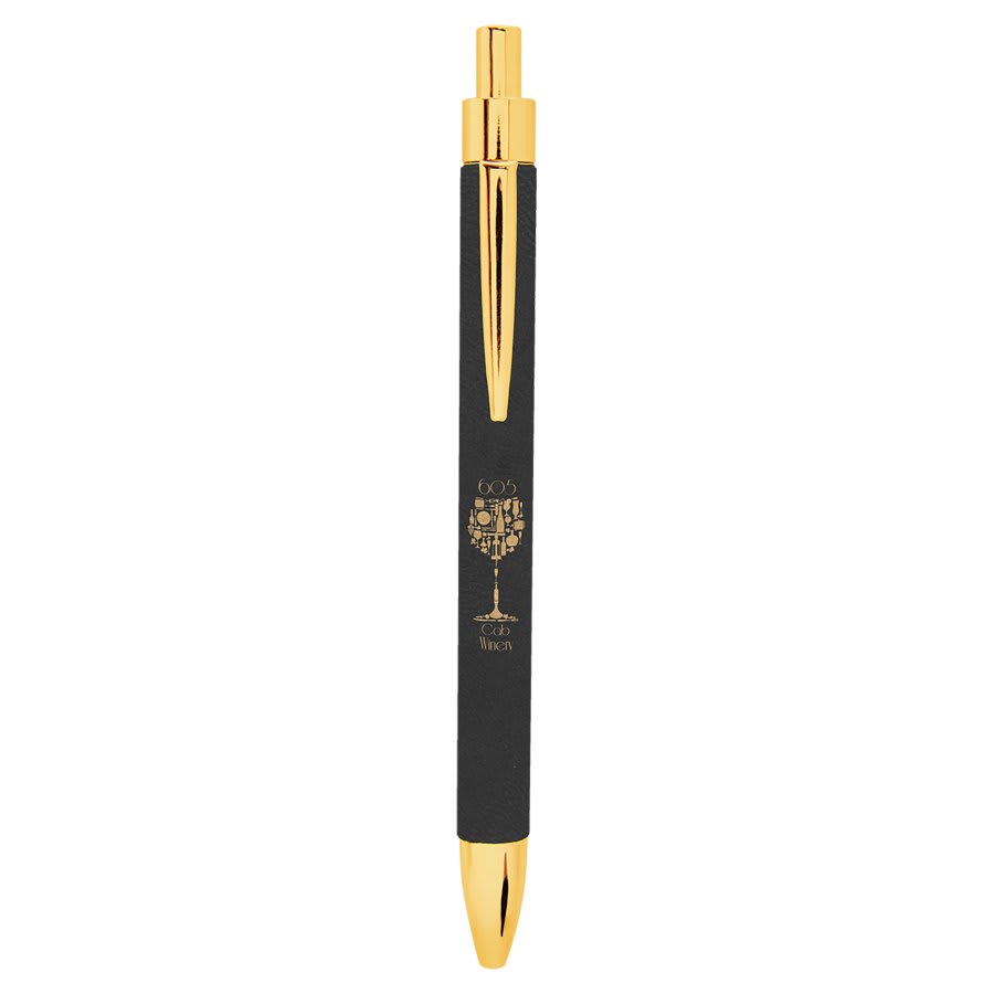 
                  
                    Leatherette Pen Black with Gold - The Red Door Engraving Company Inc.
                  
                