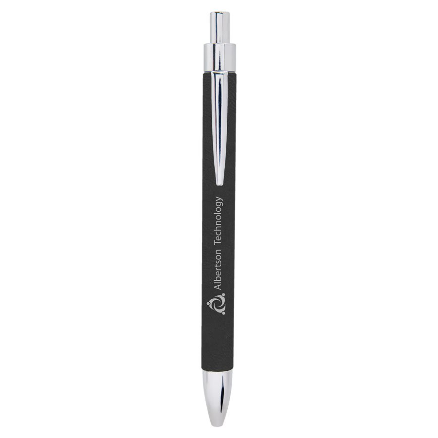 
                  
                    Leatherette Pen Black with Silver - The Red Door Engraving Company Inc.
                  
                
