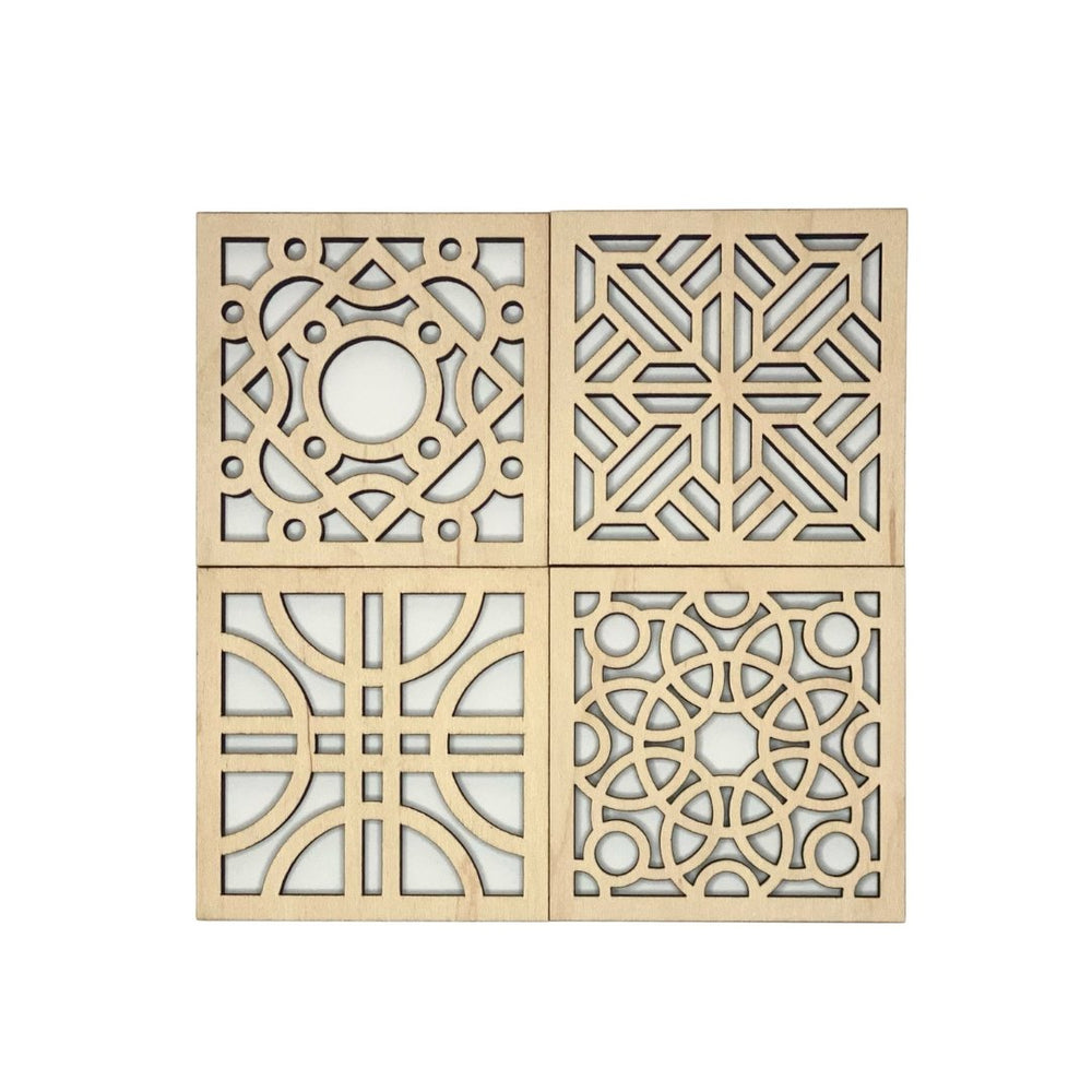 
                  
                    Maple Square Geo Wood Coasters - Set of 4Set B - The Red Door Engraving Company Inc.
                  
                