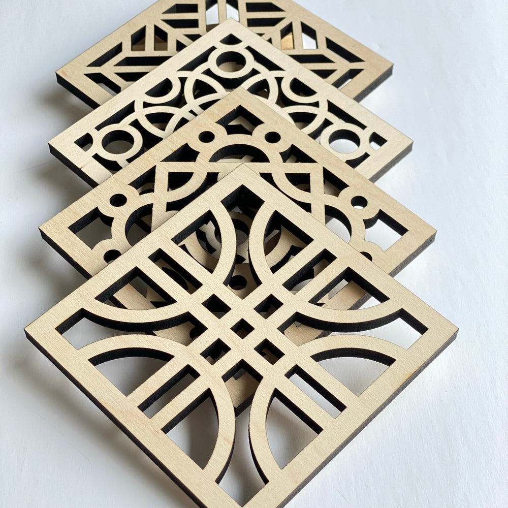 
                  
                    Maple Square Geo Wood Coasters - Set of 4Set B - The Red Door Engraving Company Inc.
                  
                